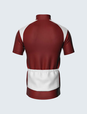 Custom Men's Quarter-Zip Cycling Jersey Maroon & White - 1932MN_CYT