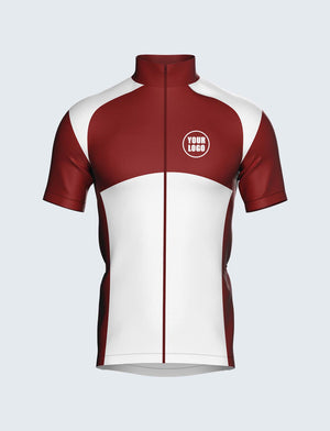 Custom Men's Quarter-Zip Cycling Jersey Maroon & White - 1932MN_CYT