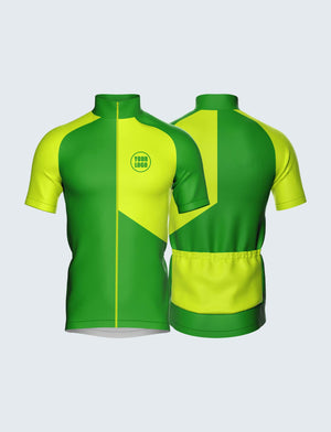 Custom Men's Quarter-Zip Cycling Jersey Green - 1939GN_CYT