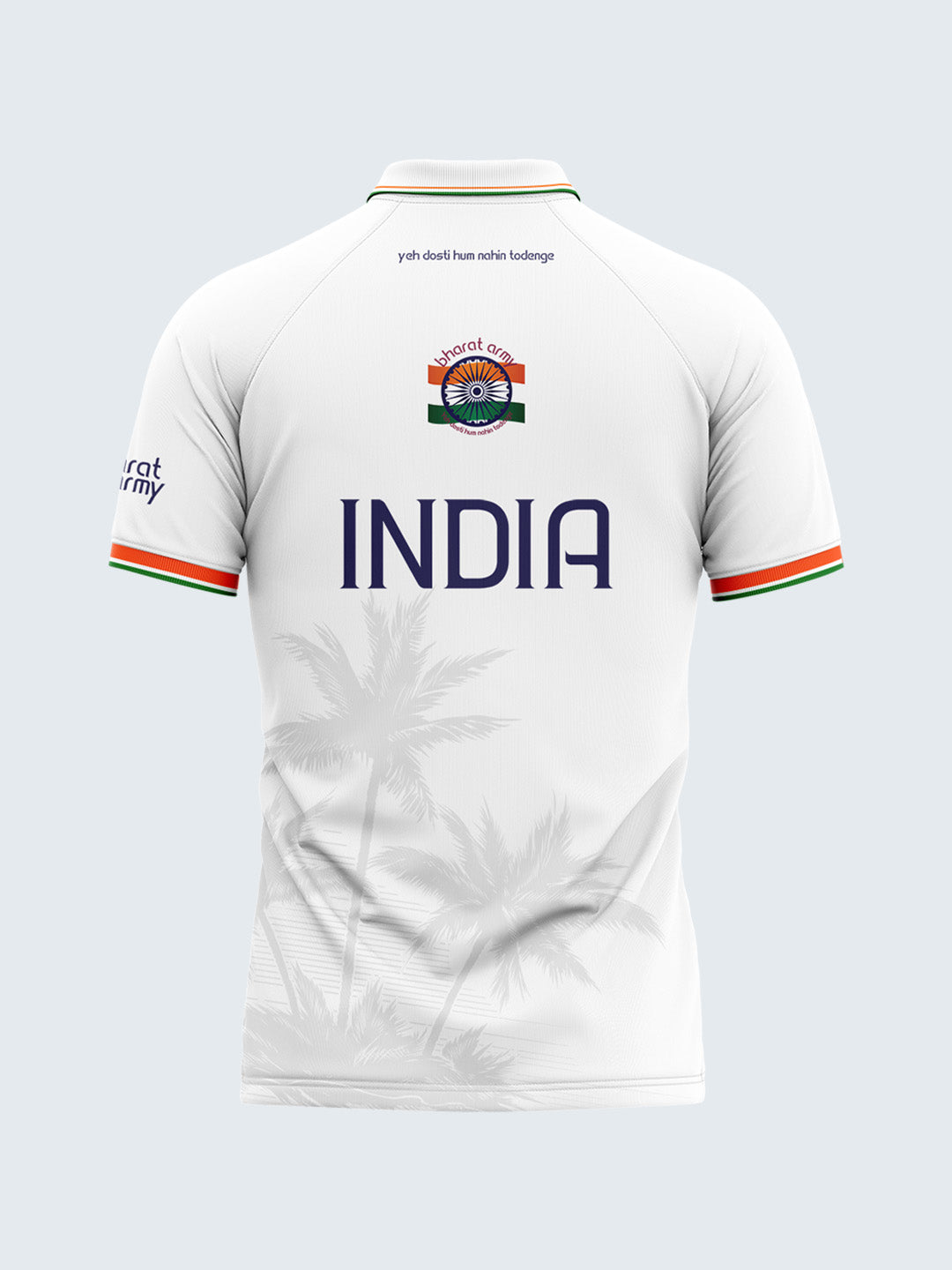 Bharat Army 25th Anniversary Edition Match Day Polo Jersey 2023 (White) - Front