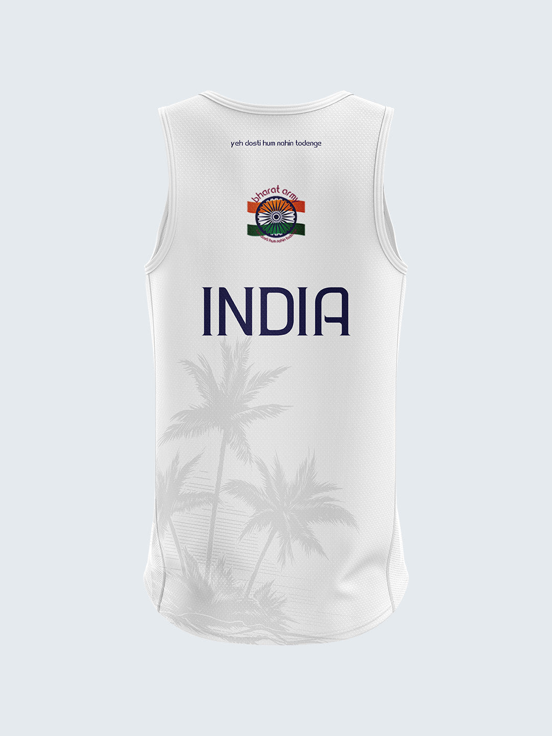 Bharat Army 25th Anniversary Edition Match Day Vest 2023 (White) - Front