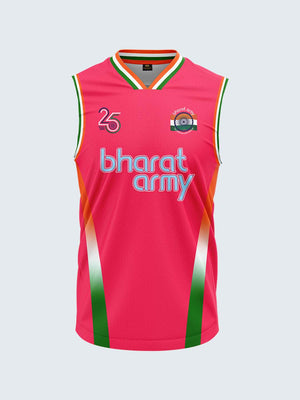 Bharat Army 25th Anniversary Edition Match Day Retro Vest 2024 (Pink)