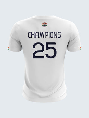 Bharat Army Champions 25 Cotton T Shirt (White)