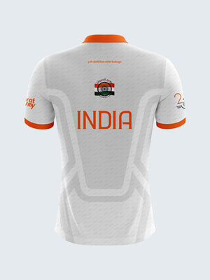 Bharat Army 25th Anniversary Retro Polo Jersey - White