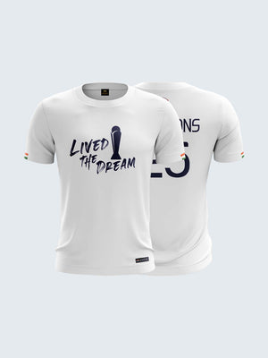 Bharat Army Champions 25 Cotton T Shirt (White)