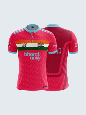 Bharat Army 25th Anniversary Retro Polo Jersey - Pink