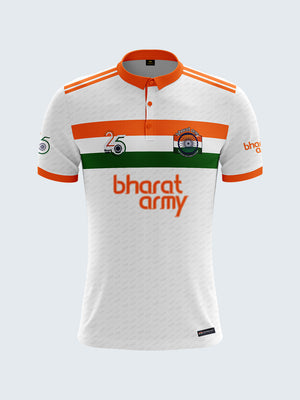 Bharat Army 25th Anniversary Retro Polo Jersey - White