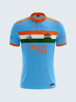 Bharat Army 25th Anniversary Retro Polo Jersey - Blue