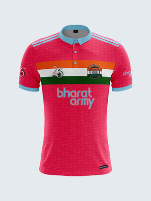 Bharat Army 25th Anniversary Retro Polo Jersey - Pink