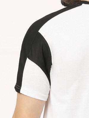 Men's Striped Sports T-Shirt - White and Black