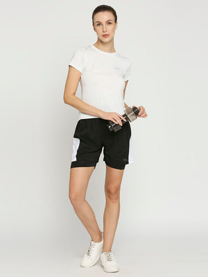 Women's Sports T-Shirt with Back Tie Up - White