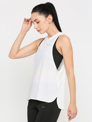 Women's Sports Muscle Tank Vest - White