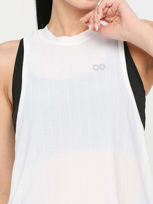 Women's Sports Muscle Tank Vest - White
