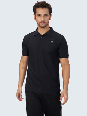 Mars Dry Fit Men's Polo T-Shirt Black - 1845BK