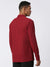 Men's Sports Polo Shirt - Maroon, Long Sleeves - Front