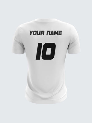 Men White Printed Cricket Jersey Sportsqvest