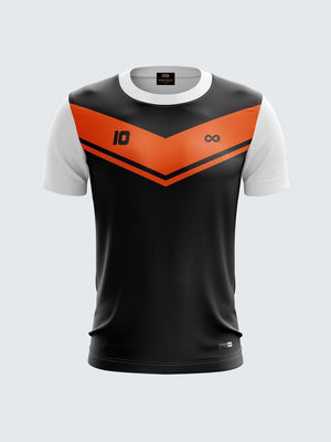 Men Orange Printed Cricket Jersey Sportsqvest