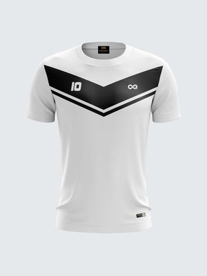 Men White Printed Cricket Jersey Sportsqvest