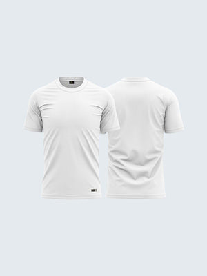 Mens Crew Neck White Soft Cotton T-Shirt - CS9016 - Sportsqvest