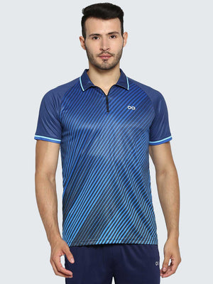 Men's Cricket ODI Zipper Polo T-Shirt - Front