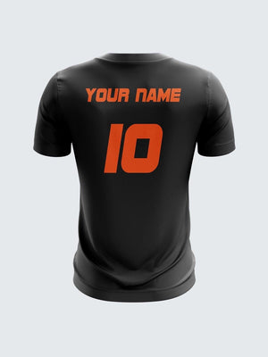 Men Orange Printed Cricket Jersey Sportsqvest