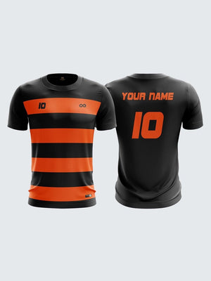 Men Orange Printed Cricket Jersey Sportsqvest
