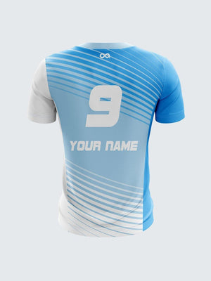 Men Light Blue Printed Cricket Jersey Sportsqvest