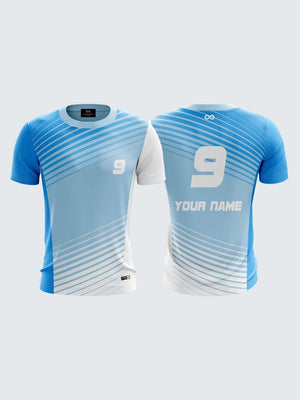 Men Light Blue Printed Cricket Jersey Sportsqvest