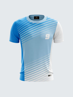 Men Light Blue Printed Cricket Jersey Sportsqvest