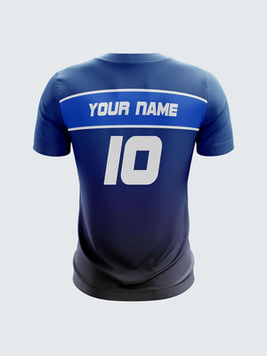 Men Dark Blue Printed Cricket Jersey Sportsqvest