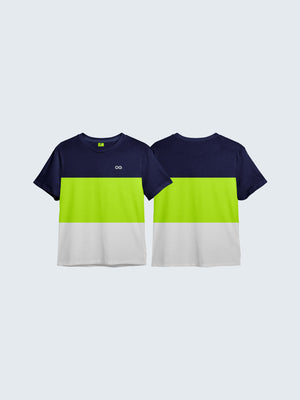 Kid's Striped Active T-Shirt - Navy Blue (Both)