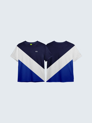 Kid's Striped Active T-Shirt - Royal Blue (Both)