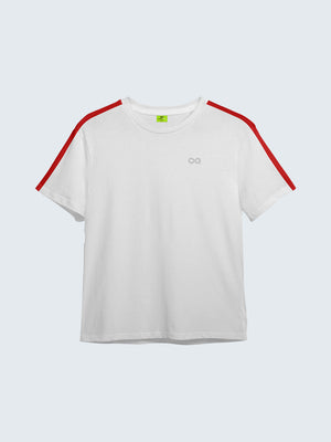 Kid's Active Side Striped T-Shirt - White (Front)