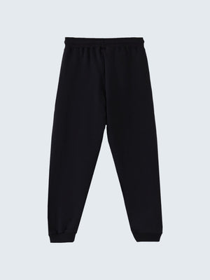 Kid's Active Striped Trackpants - Black (Back)