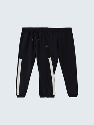 Kid's Active Striped Trackpants - Black (Both)