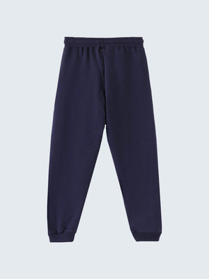 Kid's Active Striped Trackpants - Navy Blue (Back)