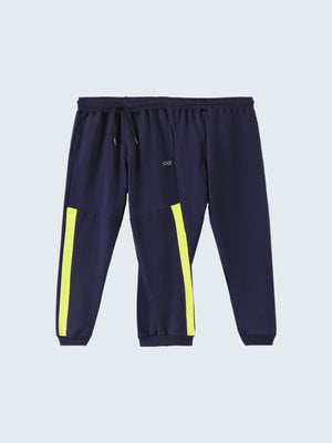 Kid's Active Striped Trackpants - Navy Blue (Both)