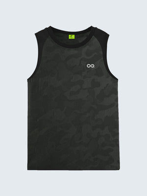 Kid's Active Camouflage Vest - Black (Front)