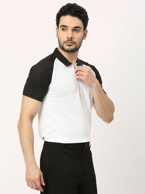 Men's Sports Polo - White and Black - 4