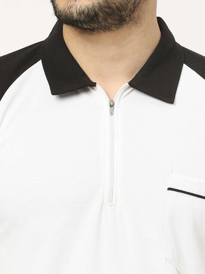 Men's Sports Polo - White and Black - 5
