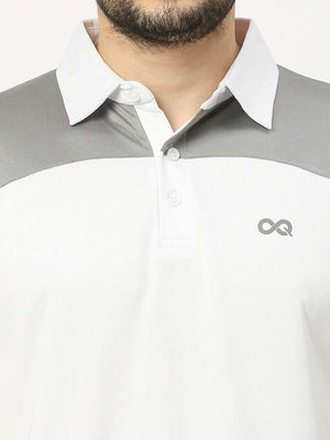 Men's Striped Sports Polo - White - 5