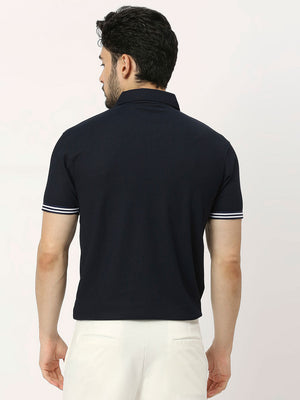 Men's Sports Polo - Navy Blue - 2