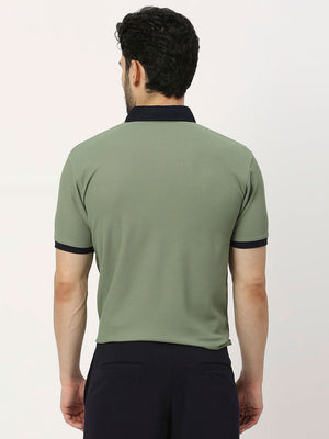 Men's Sports Polo - Olive and Navy - 2