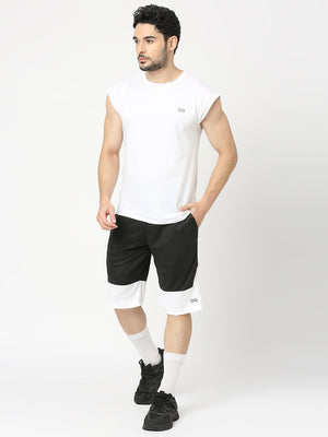 Men's Sports Shorts - Black and White - 6