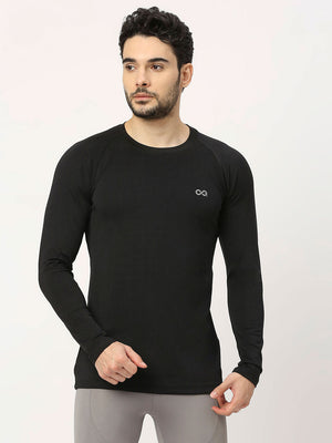 Men's Long Sleeve Sports T-Shirt - Black - 1