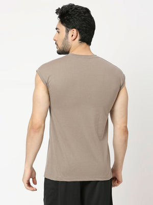 Men's Sports Vest - Mud Brown - 2