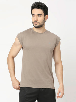 Men's Sports Vest - Mud Brown - 1