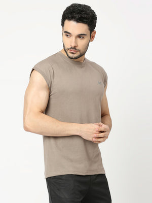 Men's Sports Vest - Mud Brown - 4