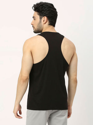 Men's Racerback Sports Vest - Black - 2