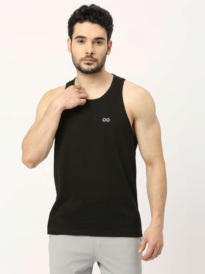 Men's Racerback Sports Vest - Black - 1